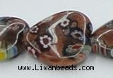 CLG559 16 inches 20*20mm heart goldstone & lampwork glass beads