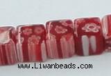 CLG564 16 inches 8*8mm cube lampwork glass beads wholesale