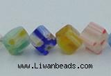 CLG568 16 inches 6*6mm cube lampwork glass beads wholesale