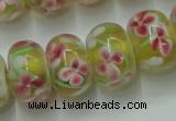 CLG770 14.5 inches 8*12mm rondelle lampwork glass beads wholesale