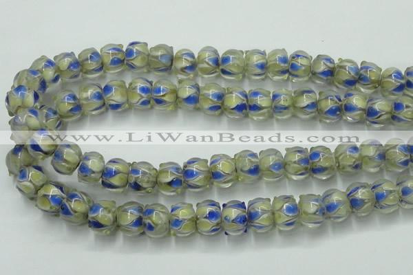 CLG782 14 inches 8*12mm rondelle lampwork glass beads wholesale