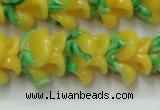 CLG793 15.5 inches 11*13mm rose lampwork glass beads wholesale