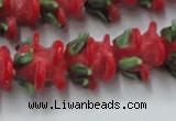 CLG795 15.5 inches 11*13mm rose lampwork glass beads wholesale