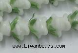 CLG796 15.5 inches 11*13mm rose lampwork glass beads wholesale