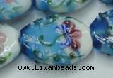 CLG799 15.5 inches 22*28mm oval lampwork glass beads wholesale