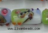 CLG804 15 inches 14*24mm rectangle lampwork glass beads wholesale