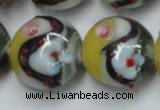 CLG816 15.5 inches 20mm flat round lampwork glass beads wholesale