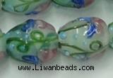 CLG826 15.5 inches 14*18mm pear lampwork glass beads wholesale