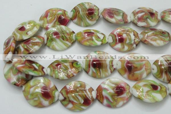 CLG862 15.5 inches 24*30mm marquise lampwork glass beads wholesale