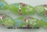 CLG867 15.5 inches 10*20mm rice lampwork glass beads wholesale