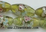 CLG868 15.5 inches 10*20mm rice lampwork glass beads wholesale