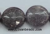 CLI02 15.5 inches 25mm flat round natural lilac jasper beads wholesale