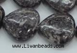 CLI04 15.5 inches 25*25mm heart natural lilac jasper beads wholesale