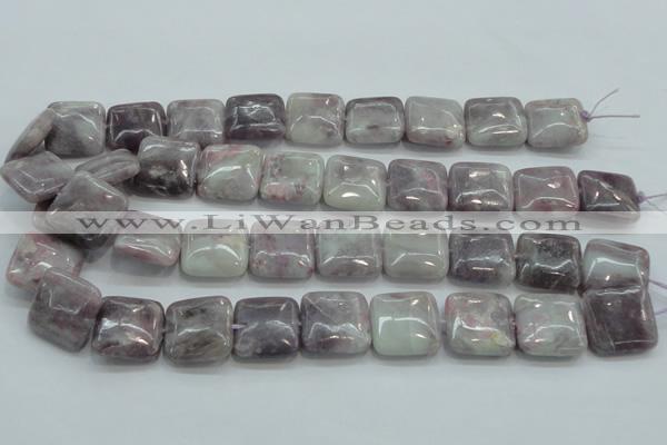 CLI62 15.5 inches 20*20mm square natural lilac jasper beads wholesale