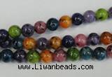 CLJ215 15.5 inches 6mm round mixed color dyed sesame jasper beads