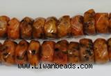 CLJ246 15.5 inches 6*11mm faceted nuggets dyed sesame jasper beads