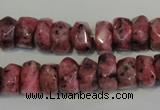 CLJ247 15.5 inches 6*11mm faceted nuggets dyed sesame jasper beads