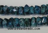 CLJ250 15.5 inches 6*11mm faceted nuggets dyed sesame jasper beads