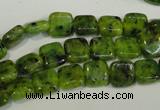 CLJ251 15.5 inches 8*8mm square dyed sesame jasper beads wholesale