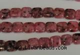 CLJ253 15.5 inches 8*8mm square dyed sesame jasper beads wholesale