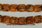 CLJ261 15.5 inches 10*10mm square dyed sesame jasper beads wholesale