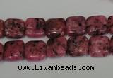 CLJ262 15.5 inches 10*10mm square dyed sesame jasper beads wholesale