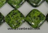 CLJ308 15.5 inches 20*20mm diamond dyed sesame jasper beads wholesale