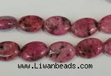 CLJ319 15.5 inches 10*14mm oval dyed sesame jasper beads wholesale