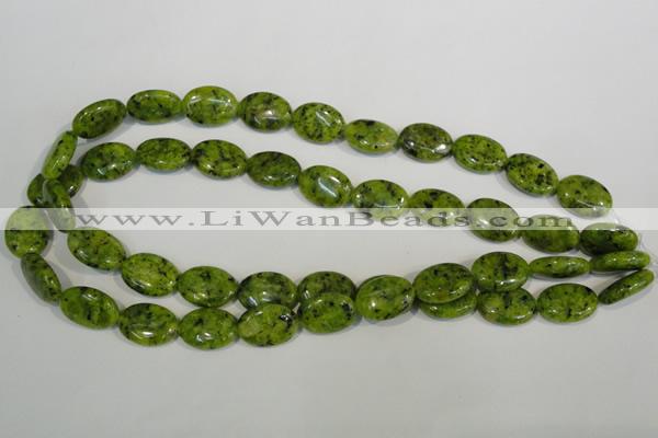 CLJ321 15.5 inches 13*18mm oval dyed sesame jasper beads wholesale