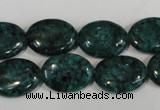 CLJ327 15.5 inches 13*18mm oval dyed sesame jasper beads wholesale