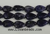 CLJ332 15.5 inches 8*12mm flat teardrop dyed sesame jasper beads