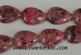 CLJ337 15.5 inches 13*18mm flat teardrop dyed sesame jasper beads