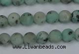 CLJ410 15.5 inches 4mm round matte sesame jasper beads wholesale