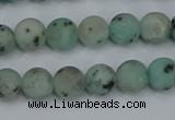 CLJ411 15.5 inches 6mm round matte sesame jasper beads wholesale