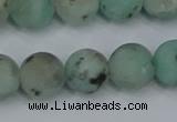 CLJ414 15.5 inches 12mm round matte sesame jasper beads wholesale