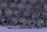 CLJ422 15.5 inches 8mm faceted round sesame jasper beads