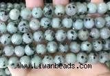 CLJ433 15.5 inches 12mm faceted round sesame jasper beads