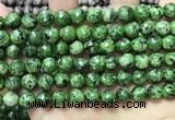 CLJ561 15.5 inches 6mm,8mm,10mm & 12mm faceted round sesame jasper beads