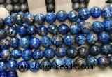 CLJ574 15 inches 10mm faceted round sesame jasper beads