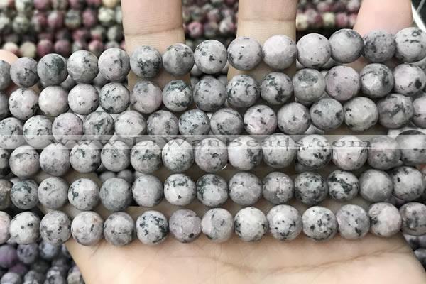 CLJ583 15 inches 8mm round matte sesame jasper beads