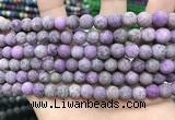 CLJ586 15 inches 8mm round matte sesame jasper beads