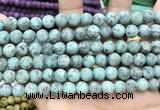 CLJ591 15 inches 8mm round matte sesame jasper beads