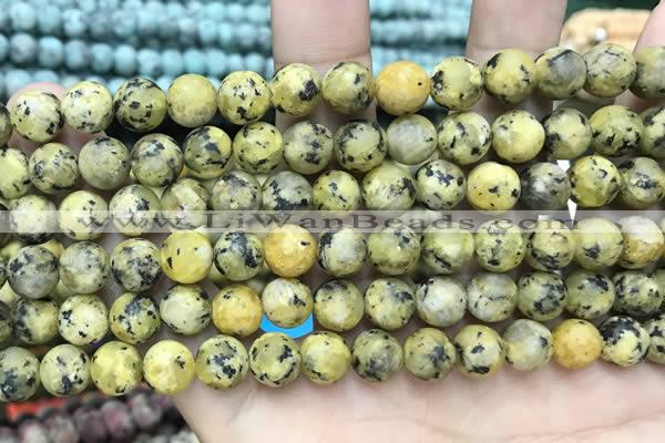 CLJ592 15 inches 8mm round matte sesame jasper beads