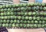 CLJ593 15 inches 8mm round matte sesame jasper beads