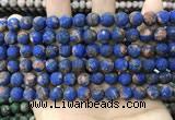 CLJ597 15 inches 8mm round matte sesame jasper beads