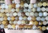 CLJ624 15 inches 8mm faceted nuggets sesame jasper beads