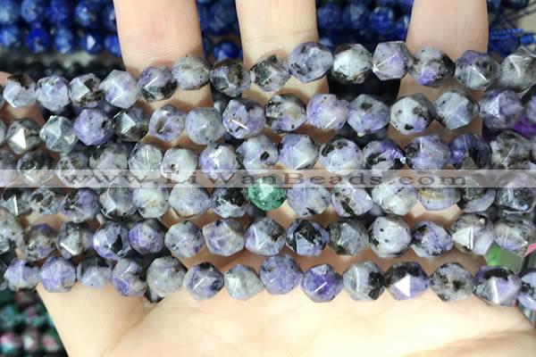 CLJ625 15 inches 8mm faceted nuggets sesame jasper beads