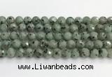 CLJ642 15.5 inches 10mm faceted round sesame jasper beads wholesale