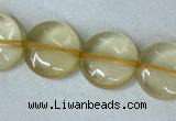 CLQ04 15.5 inches 12mm coin natural lemon quartz beads Wholesale