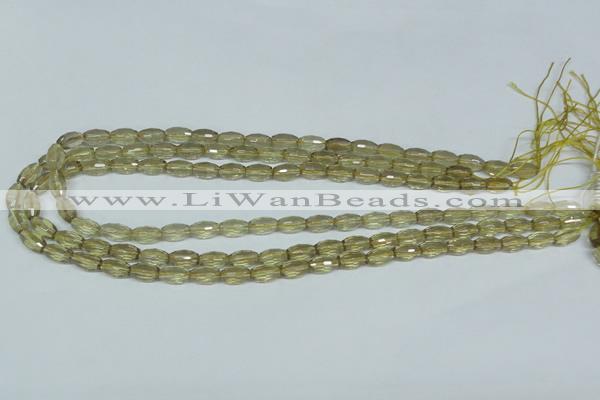 CLQ09 15.5 inches 8*16mm faceted rice natural lemon quartz beads